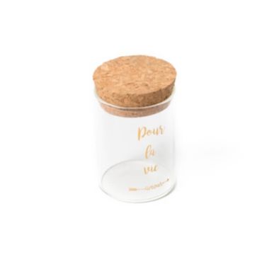Fiole en verre avec bouchon en liège "Pour La Vie" - Or Fiole en verre avec bouchon en liège "Pour La Vie" - Or