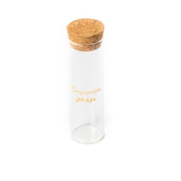 Tube à essai en verre avec bouchon en liège "Communion" - Or Tube à essai en verre avec bouchon en liège "Communion" - Or