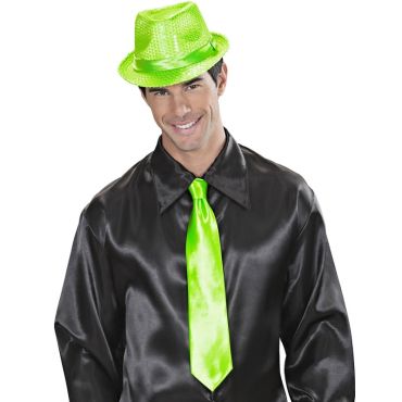 Cravate Satin Néon Vert Cravate Satin Néon Vert