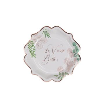 8 assiettes la vie est belle collection botanique rose gold | jourdefete.com 8 assiettes la vie est belle collection botanique rose gold | jourdefete.com