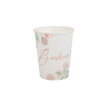 8 gobelets bonheur collection botanique rose gold | jourdefete.com