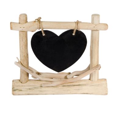 Centre de table ardoise coeur en bois Centre de table ardoise coeur en bois