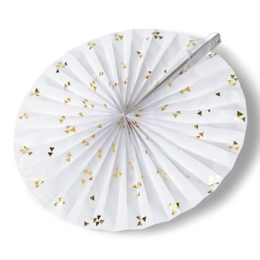 Rosace en papier avec motifs triangles - Blanche et or Rosace en papier avec motifs triangles - Blanche et or