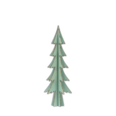 Décoration à Poser Noël - Bois - Sapin Vert avec Paillettes - Or Décoration à Poser Noël - Bois - Sapin Vert avec Paillettes - Or