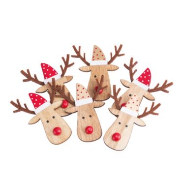 Sachet de 6 Adhésifs Rodolphe le Cerf Chapeaux - Rouge et Or