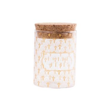 Fiole en Verre avec Bouchon en Liège "Bonnes Fêtes" - Collection Paon - Or Fiole en Verre avec Bouchon en Liège "Bonnes Fêtes" - Collection Paon - Or