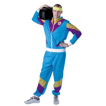 Déguisement Jogging Années 80 Bleu Homme - Taille Unique Déguisement Jogging Années 80 Bleu Homme - Taille Unique