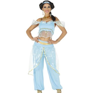 Déguisement Princesse du Désert pour femme bleu ciel inspiré de Jasmine | jourdefete.com Déguisement Princesse du Désert pour femme bleu ciel inspiré de Jasmine | jourdefete.com