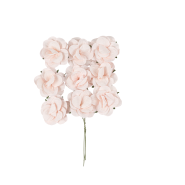Camélias en papier rose pâle (x9) | jourdefete.com Camélias en papier rose pâle (x9) | jourdefete.com