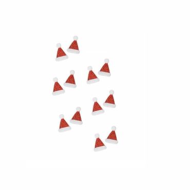 12 Bonnets de Noël Pailletés Rouges 12 Bonnets de Noël Pailletés Rouges