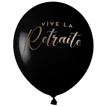 Ballons "Vive la Retraite" avec inscription dorée pour décoration de fête | jourdefete.com Ballons "Vive la Retraite" avec inscription dorée pour décoration de fête | jourdefete.com