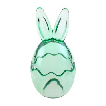 Petit pot œuf lapin en verre vert pour décoration de Pâques | jourdefete.com Petit pot œuf lapin en verre vert pour décoration de Pâques | jourdefete.com