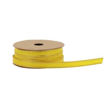 Ruban en tissu citron avec liseré or | jourdefete.com