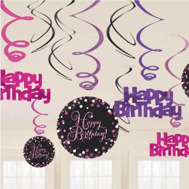 Suspension spirale "Happy Birthday" - Rose Suspension spirale "Happy Birthday" - Rose