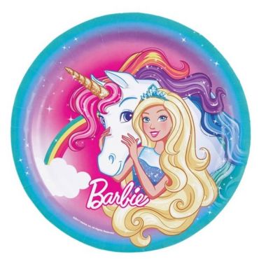 Sachet de 8 assiettes "Barbie Dreamtopia" - Licorne Sachet de 8 assiettes "Barbie Dreamtopia" - Licorne