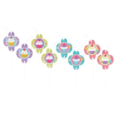 Lot de 8 pailles flexibles - Cupcake Lot de 8 pailles flexibles - Cupcake