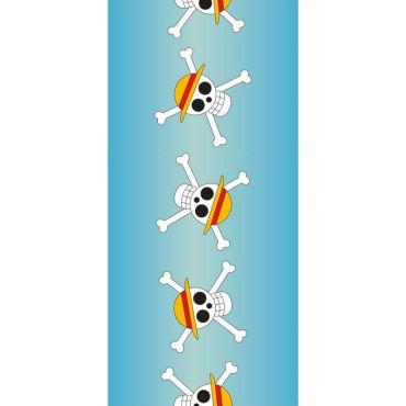 Chemin de table One Piece avec le drapeau de Luffy sur fond bleu | jourdefete.com Chemin de table One Piece avec le drapeau de Luffy sur fond bleu | jourdefete.com