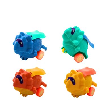 Assortiment de petits jouets dinosaures tricératops colorés sur roulettes pour cadeaux d'anniversaire enfant | jourdefete.com Assortiment de petits jouets dinosaures tricératops colorés sur roulettes pour cadeaux d'anniversaire enfant | jourdefete.com
