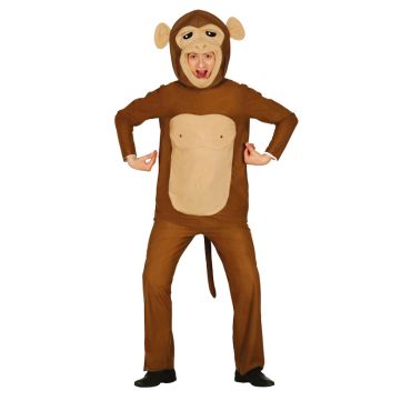 Déguisement de singe marron avec capuche et visage amusant | jourdefete.com Déguisement de singe marron avec capuche et visage amusant | jourdefete.com