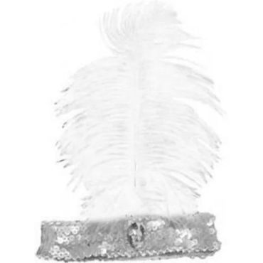 bandeau charleston plume d'autruche argent | jourdefete.com bandeau charleston plume d'autruche argent | jourdefete.com