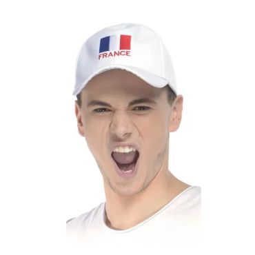casquette blanche avec impression drapeau france | jourdefete.com casquette blanche avec impression drapeau france | jourdefete.com