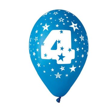 10 ballons multicolores avec étoiles chiffre 4 | jourdefete.com 10 ballons multicolores avec étoiles chiffre 4 | jourdefete.com