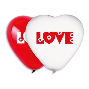 2 ballons géants cœurs rouge et un blanc love de 44 cm | jourdefete.com 2 ballons géants cœurs rouge et un blanc love de 44 cm | jourdefete.com