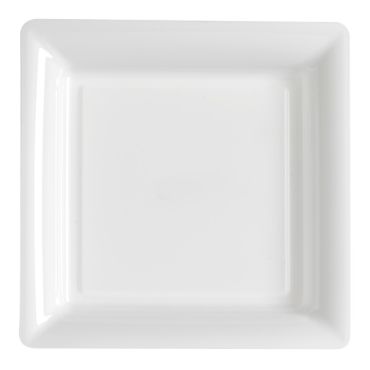 12 Assiettes Cocktail Carrée en Plastique - Blanc 12 Assiettes Cocktail Carrée en Plastique - Blanc