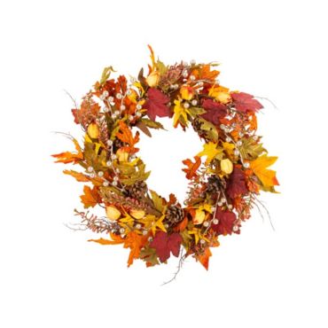 Couronne Splendeur d'Automne Paillettes Champagne Diam 50cm Couronne Splendeur d'Automne Paillettes Champagne Diam 50cm