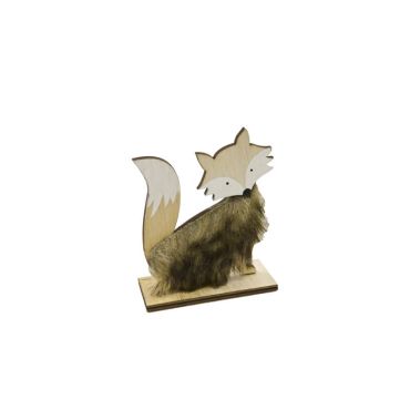 deco renard bois fourrure | jourdefete.com