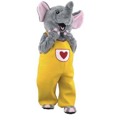 mascotte elephant jaune amoureux mascotte elephant jaune amoureux
