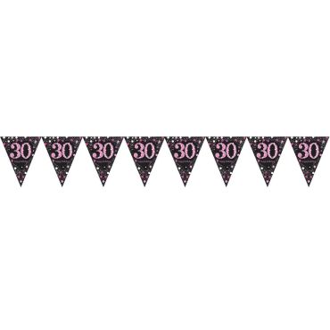 Guirlande Fanion - 30 Ans Rose Guirlande Fanion - 30 Ans Rose
