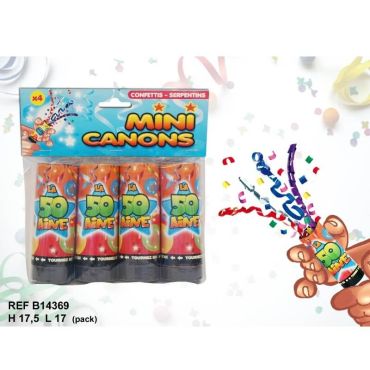 Pack de 4 Canon à Confettis - La 50 Aine Pack de 4 Canon à Confettis - La 50 Aine