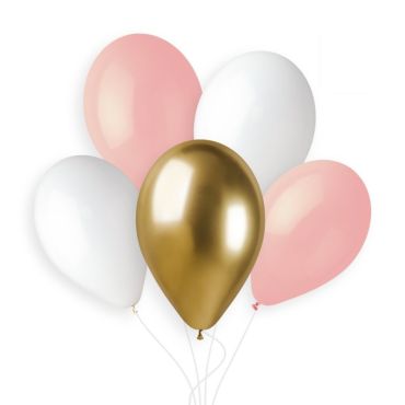 5 ballons assortis avec rose - 33 cm | jourdefete.com 5 ballons assortis avec rose - 33 cm | jourdefete.com