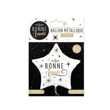 Ballon Aluminium Bonne Année étoile blanche Ballon Aluminium Bonne Année étoile blanche