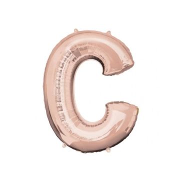 Méga Ballon Hélium - Lettre C - Rose Gold