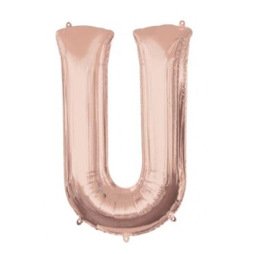 Méga Ballon Hélium - Lettre U - Rose Gold Méga Ballon Hélium - Lettre U - Rose Gold