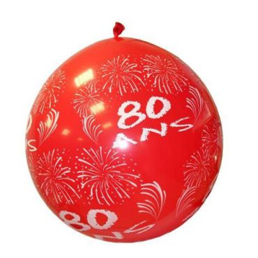 Ballon de Baudruche Géant "80ans" 1 mètre - Coloris au choix Ballon de Baudruche Géant "80ans" 1 mètre - Coloris au choix