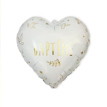 Ballon Métallique - Cœur "Baptême" | jourdefete.com Ballon Métallique - Cœur "Baptême" | jourdefete.com