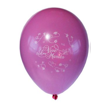 10 Ballons Vive les Mariés Couleur Rose Fuschia 10 Ballons Vive les Mariés Couleur Rose Fuschia