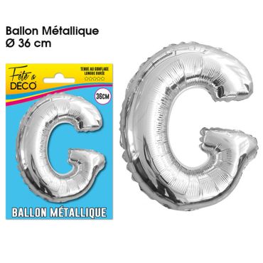 Ballon métallique argenté - Lettre "G" Ballon métallique argenté - Lettre "G"