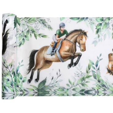 Chemin de table - 30 cm x 5 m - Hippique | jourdefete.com