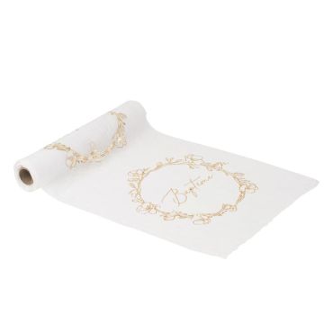 Déroulez ce chemin de table "Baptême" sur la table de baptême de votre enfant | jourdefete.com Déroulez ce chemin de table "Baptême" sur la table de baptême de votre enfant | jourdefete.com