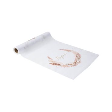 Chemin de table - Collection Pampas, Fleurs de Coton et Or Chemin de table - Collection Pampas, Fleurs de Coton et Or