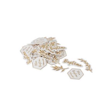 80 Confettis de table - Bapteme - Laurier Or | JOURDEFETE.COM 80 Confettis de table - Bapteme - Laurier Or | JOURDEFETE.COM