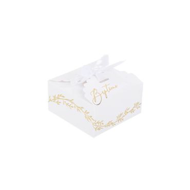 10 Contenants Baptême Jolis Brins Blancs et Or 7 x 3,5 cm avec Ruban Satin Blanc | jourdefete.com 10 Contenants Baptême Jolis Brins Blancs et Or 7 x 3,5 cm avec Ruban Satin Blanc | jourdefete.com