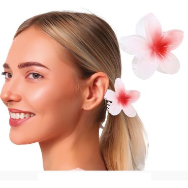 Pince Fleur Hawaïenne blanche et rouge pour une touche tropicale | jourdefete.com Pince Fleur Hawaïenne blanche et rouge pour une touche tropicale | jourdefete.com