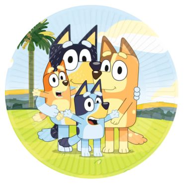 Assiettes Bluey 23 cm avec illustration de la famille Bluey réunie en câlin | jourdefete.com Assiettes Bluey 23 cm avec illustration de la famille Bluey réunie en câlin | jourdefete.com