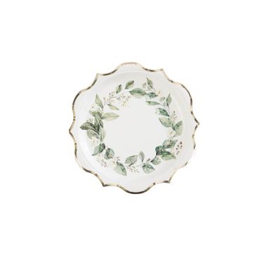 8 assiettes en carton 23 cm collection botanique