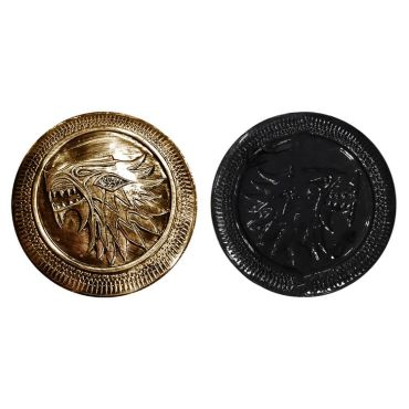 Bouclier Romain 44 cm avec tête de lion dorée et noire | jourdefete.com Bouclier Romain 44 cm avec tête de lion dorée et noire | jourdefete.com